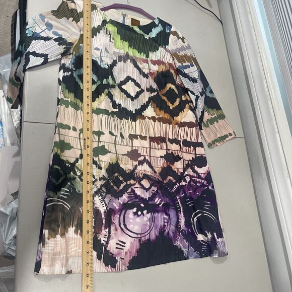 Ali Ro Anthropologie Womens 6 Shift Dress Lined Abstract Artsy Tribal Boho Silk - Picture 7 of 10